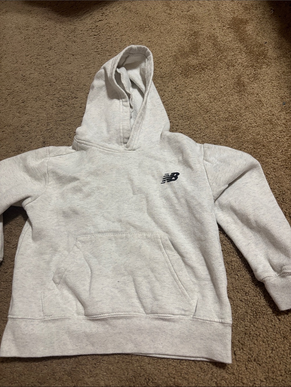 New Balance Light Gray Hooded Sweatshirt with Logo Tag